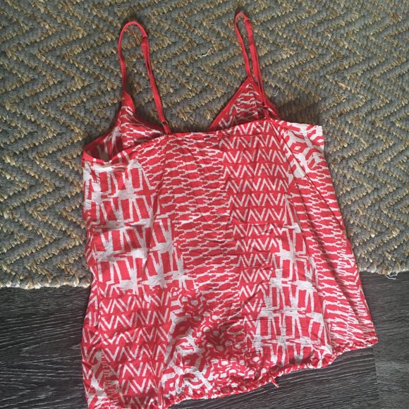 Velvet | Orange & White Patterned Tank Top (S) - Picture 5 of 5